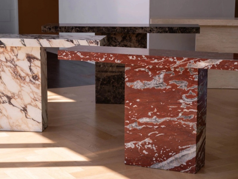 How can marble be incorporated into interior design?