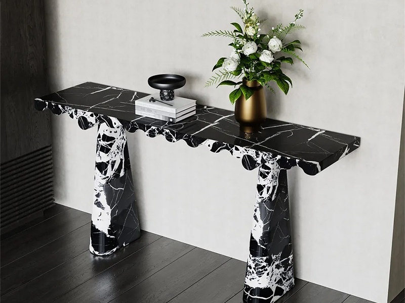 How to Elevate Your Interior with a Black Marble Console Table？