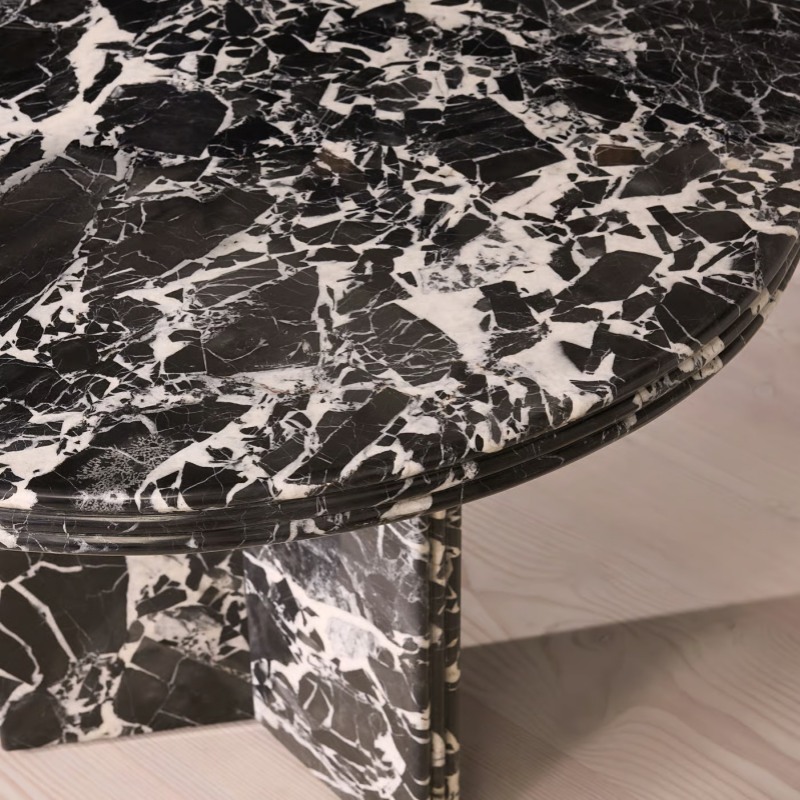 Grand Antique Marble Dining Table With V Shape Legs