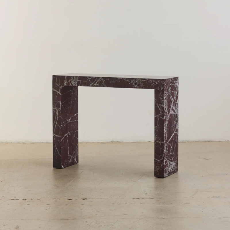 Marble Console Table with rectangular frame - minimalist modern entryway furniture