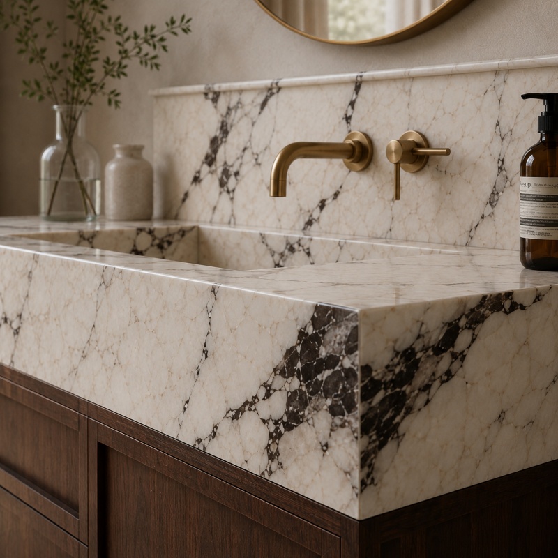 calacatta viola marble bathroom vanity